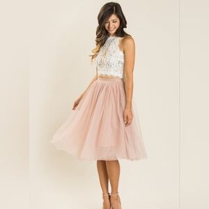 Morning Lavender Eloise Tulle Skirt in Dusty Rose